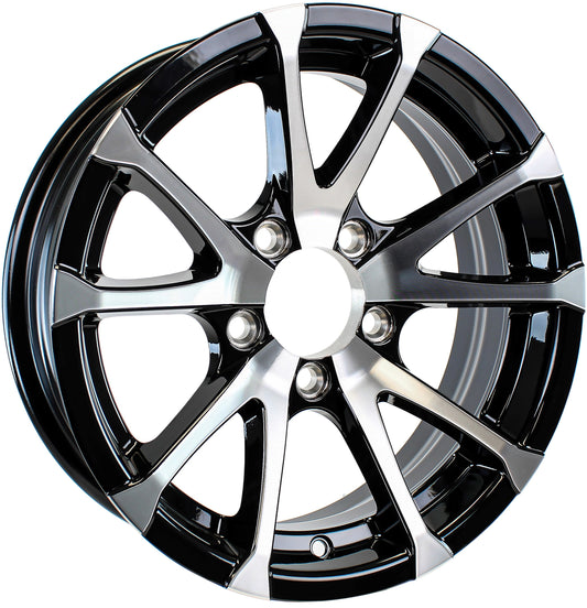 eCustomrim Aluminum Boat Camper Trailer Rim Wheel 5 Lug 13 in. Avalanche V-Spoke/Black