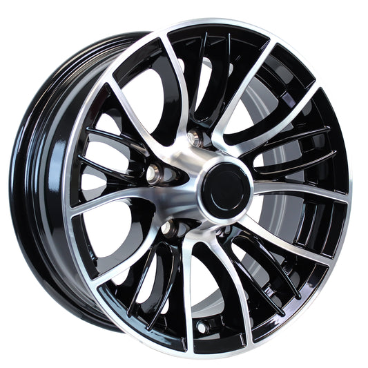 eCustomrim Aluminum Trailer Wheel 14X5.5 14 Inch Black Evolution 5 Lug On 4.5" Center Rim