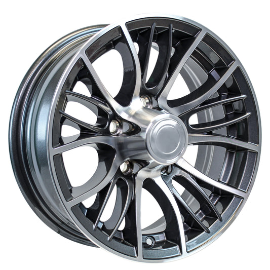 eCustomrim Aluminum Trailer Wheel 14X5.5 14 Inch Grey Evolution 5 Lug On 4.5" Center Rim