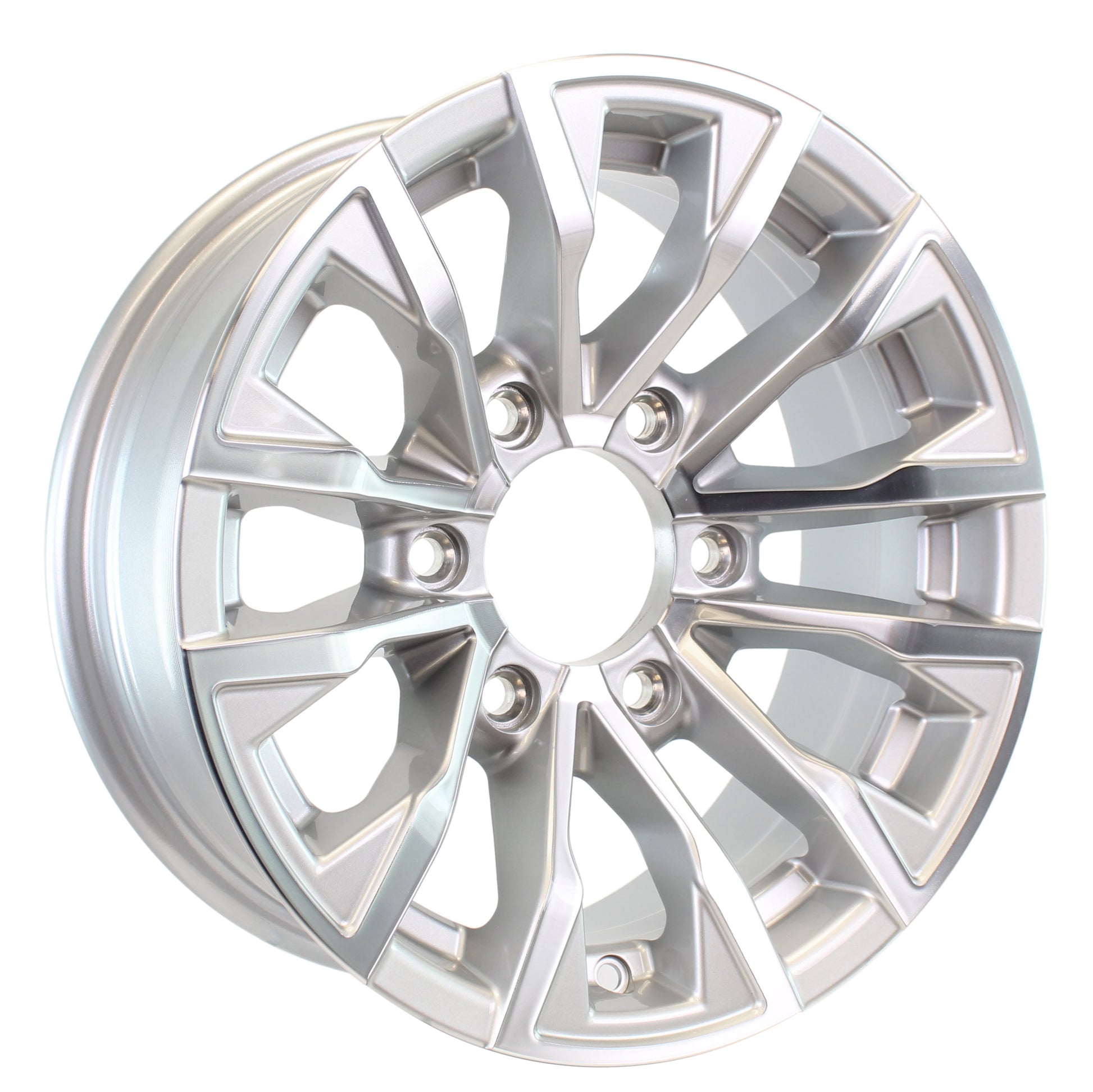 eCustomrim Aluminum Trailer Wheel 15X6 15 Inch Edge Silver 6 Lug On 5.5" Center Rim