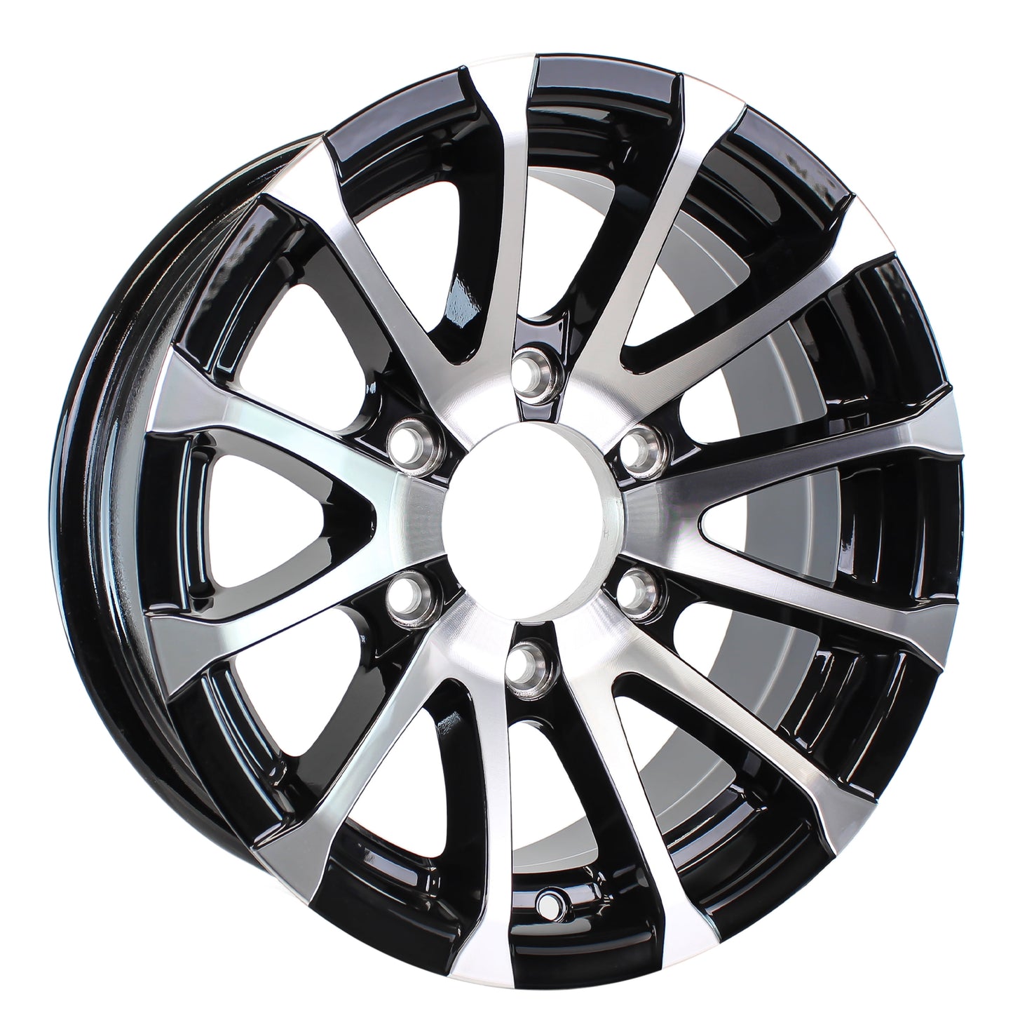 eCustomrim Aluminum Trailer Wheel 16X6 16 Inch Avalanche Black 6 Lug On 5.5" Center Rim