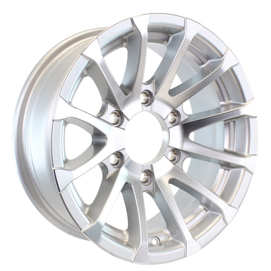 eCustomrim Aluminum Trailer Wheel 16X6 16 Inch Avalanche Style 6 Lug On 5.5" Center Rim
