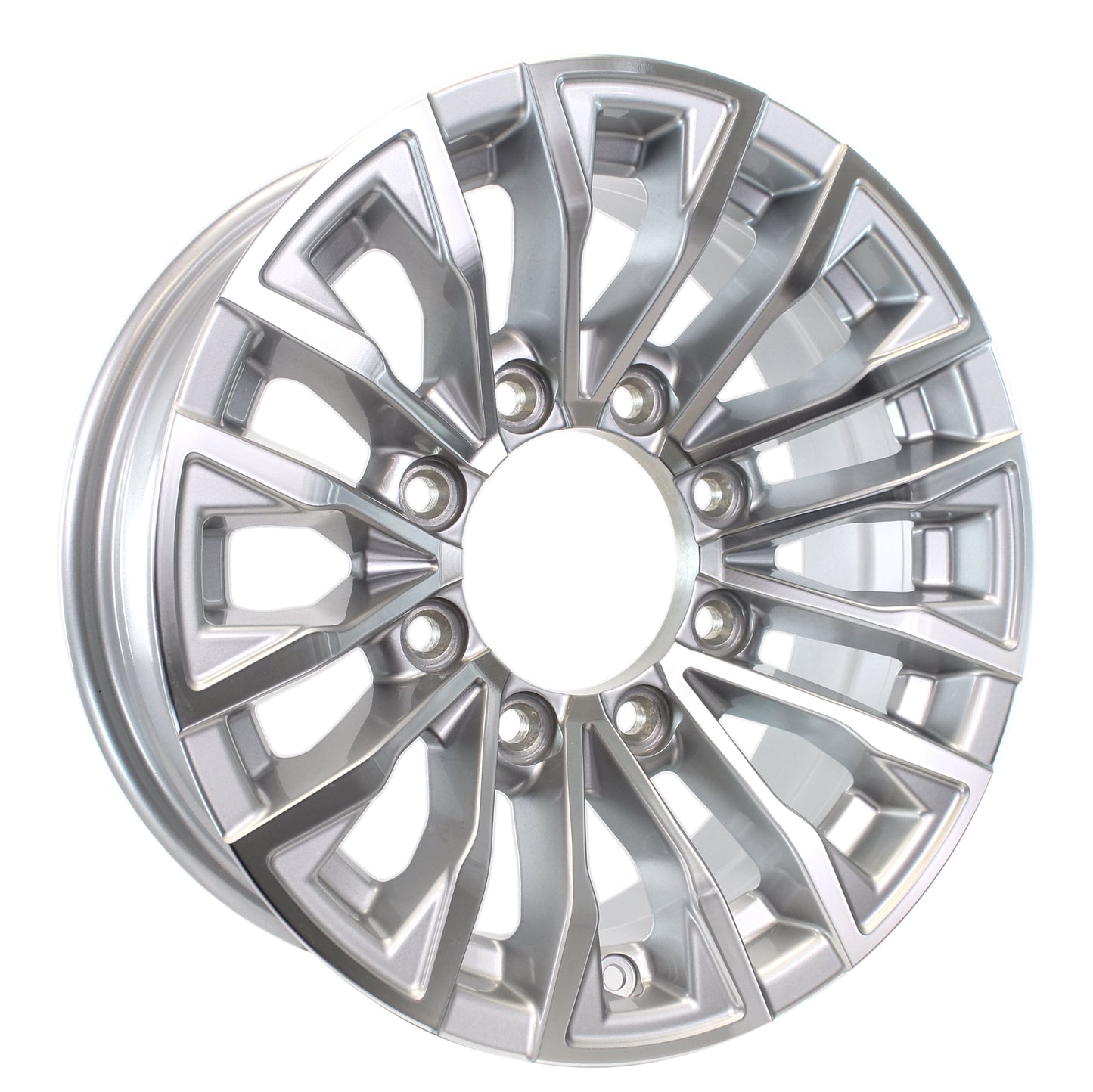 eCustomrim Aluminum Trailer Wheel 16X6 16 Inch Edge Silver 8 Lug On 6.5" Center Rim