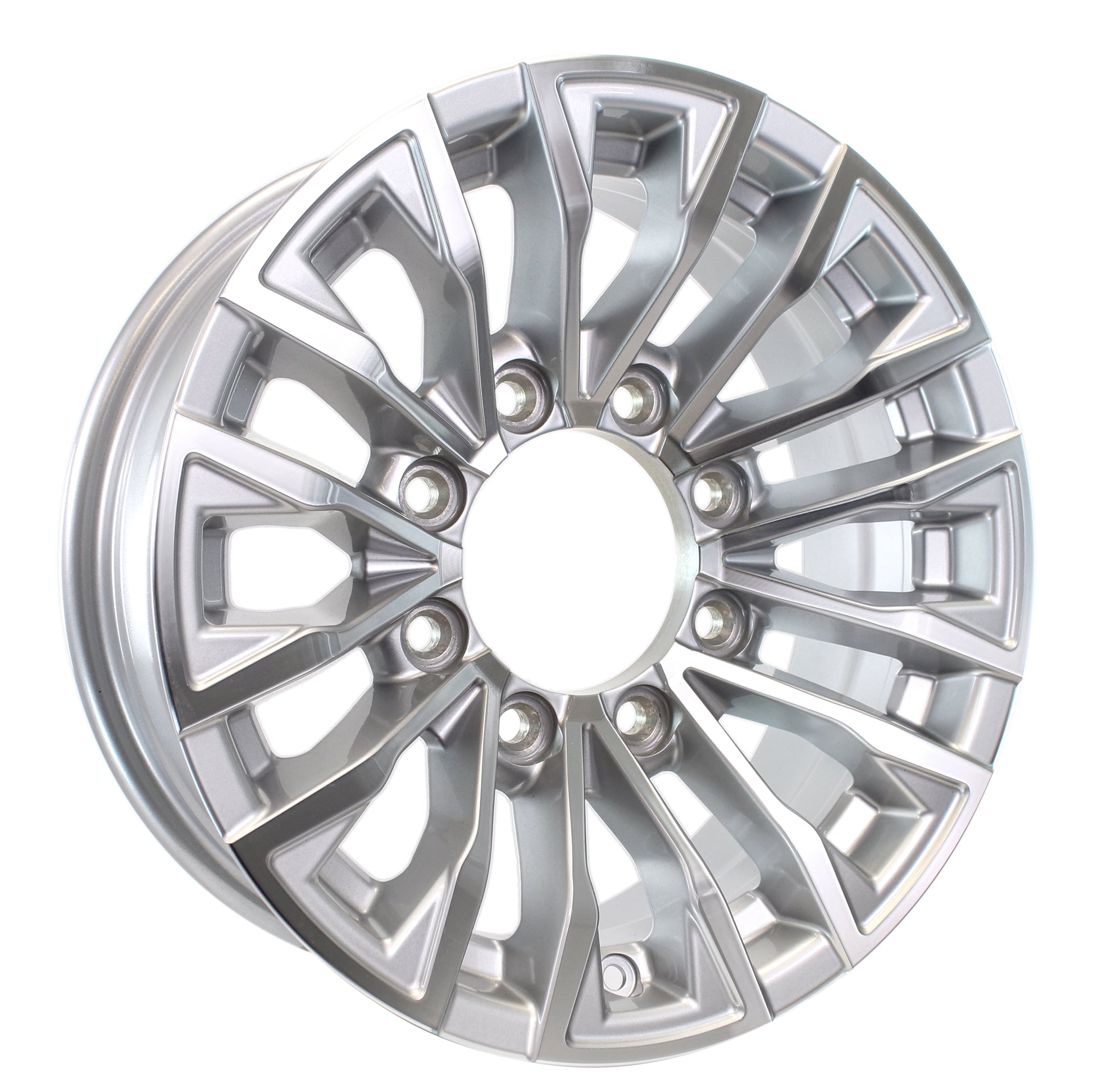 eCustomrim Aluminum Trailer Wheel 16X6 16 Inch Edge Silver 8 Lug On 6.5" Center Rim
