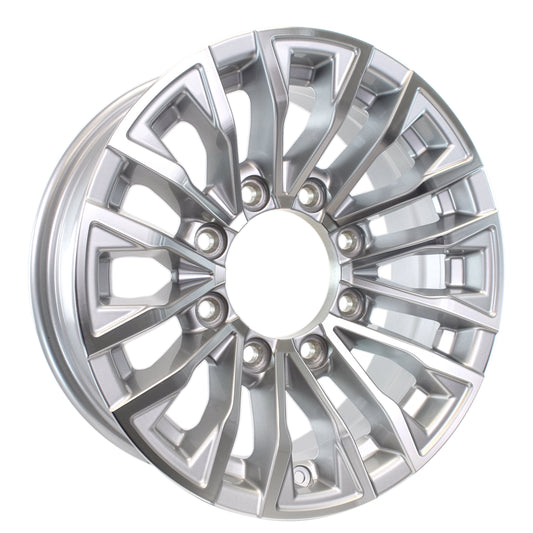 eCustomrim Aluminum Trailer Wheel 16X6 16 Inch Edge Silver 8 Lug On 6.5" Center Rim