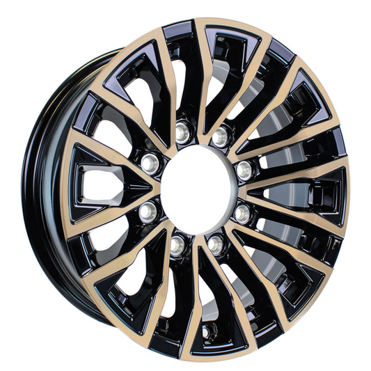 eCustomrim Aluminum Trailer Wheel 16X6 16 Inch Edge Style 8 Lug On 6.5" Center Rim