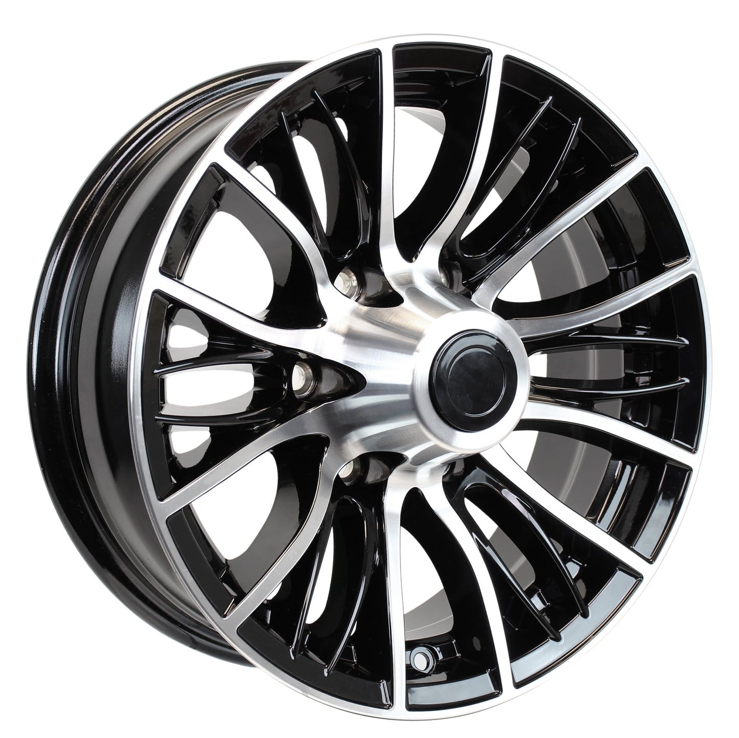 eCustomrim Aluminum Trailer Wheel 16X6 16 Inch Evolution Black 6 Lug On 5.5" Center Rim