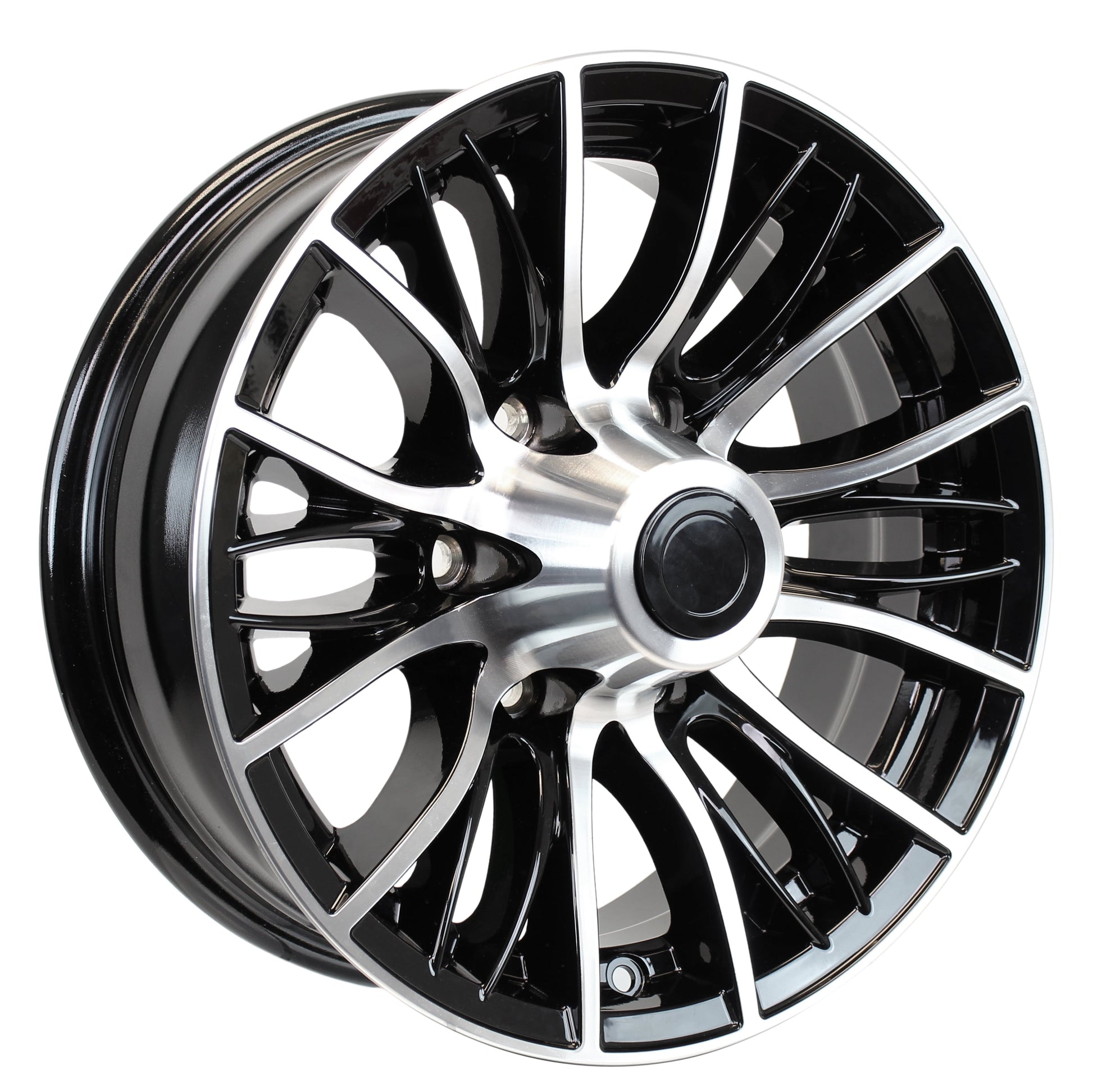 eCustomrim Aluminum Trailer Wheel 16X6 16 Inch Evolution Black 6 Lug On 5.5" Center Rim