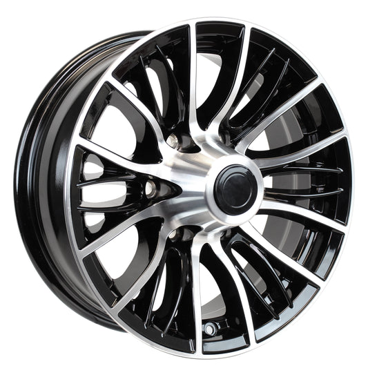 eCustomrim Aluminum Trailer Wheel 16X6 16 Inch Evolution Black 6 Lug On 5.5" Center Rim