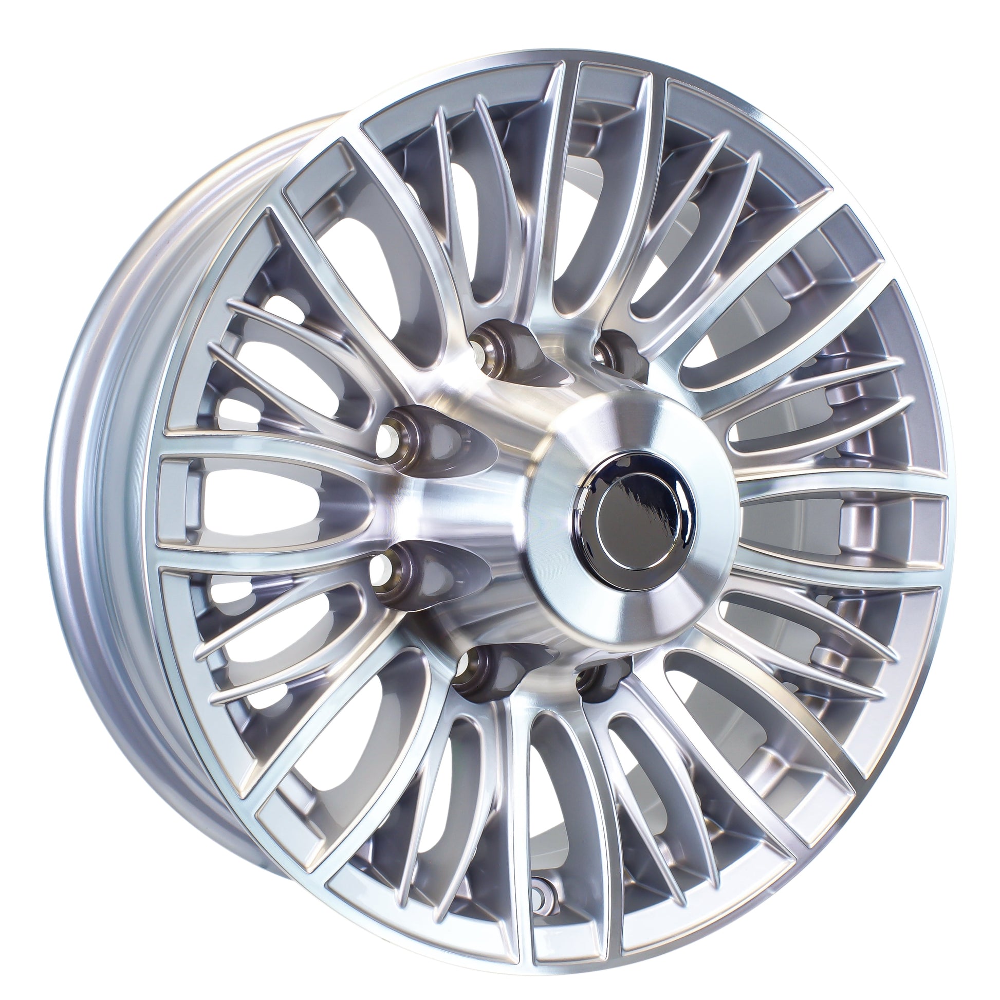 eCustomrim Aluminum Trailer Wheel 16X6 16 Inch Evolution Silver 8 Lug On 6.5" Center Rim