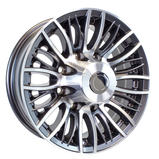eCustomrim Aluminum Trailer Wheel 16X6 16 Inch Evolution Style 8 Lug On 6.5" Center Rim