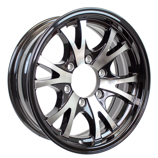 eCustomrim Aluminum Trailer Wheel 16X6 16 Inch Machined Lip Style 6 Lug On 5.5" Center Rim