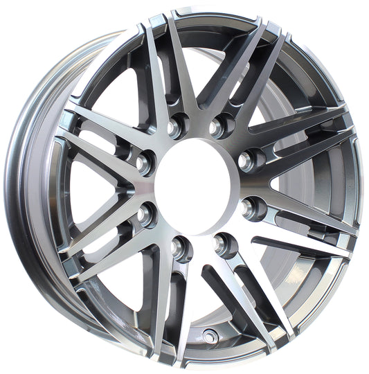 eCustomrim Aluminum Trailer Wheel 16X6 16 Inch Rim Silver Machined 8 Lug PDSW66867SM