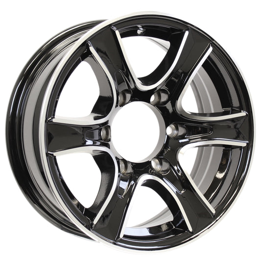eCustomrim Aluminum Trailer Wheel 16X6 16 Inch Thoroughbred Style 6 Lug On 5.5" Center Rim
