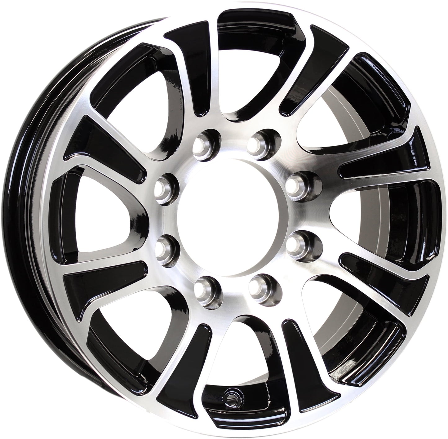 eCustomrim Aluminum Trailer Wheel 16X6 16 X 6 8 Lug 6.5 Center Summit Black Rim