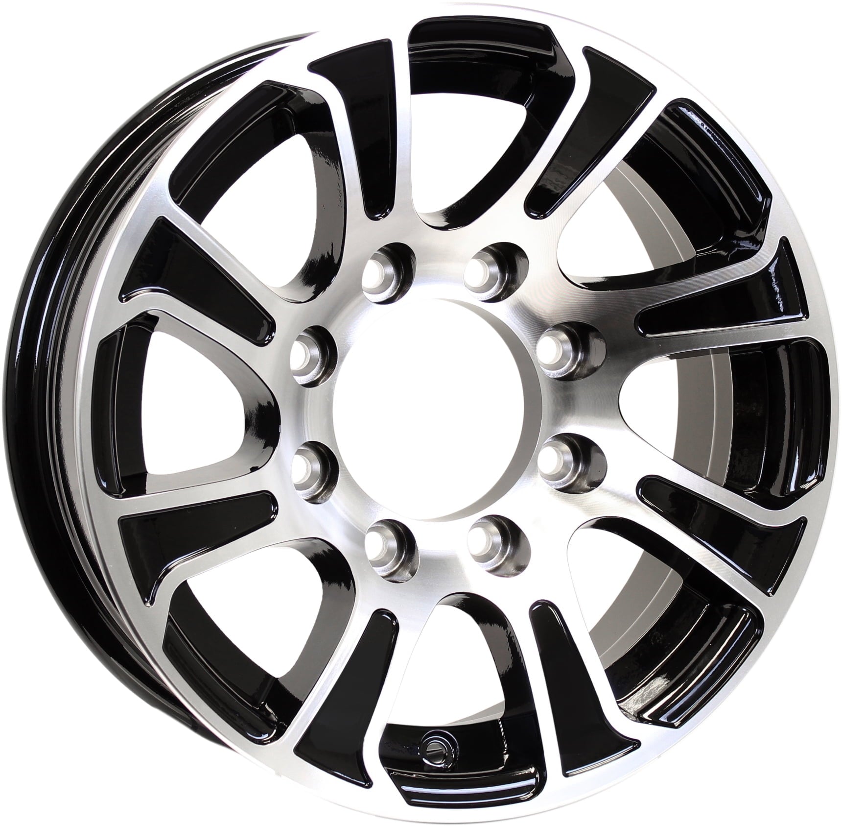 eCustomrim Aluminum Trailer Wheel 16X6 16 X 6 8 Lug 6.5 Center Summit Black Rim