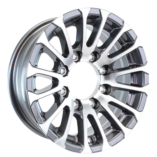 eCustomrim Aluminum Trailer Wheel 16X7 16 Inch Avalanche Style 8 Lug On 6.5" Center Rim