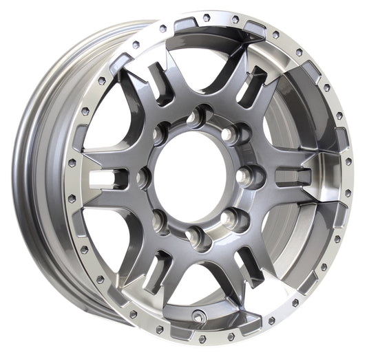 eCustomrim Aluminum Trailer Wheel 16X7 16 Inch Rim Gun Metal Machined 8 Lug PDTU67864GM
