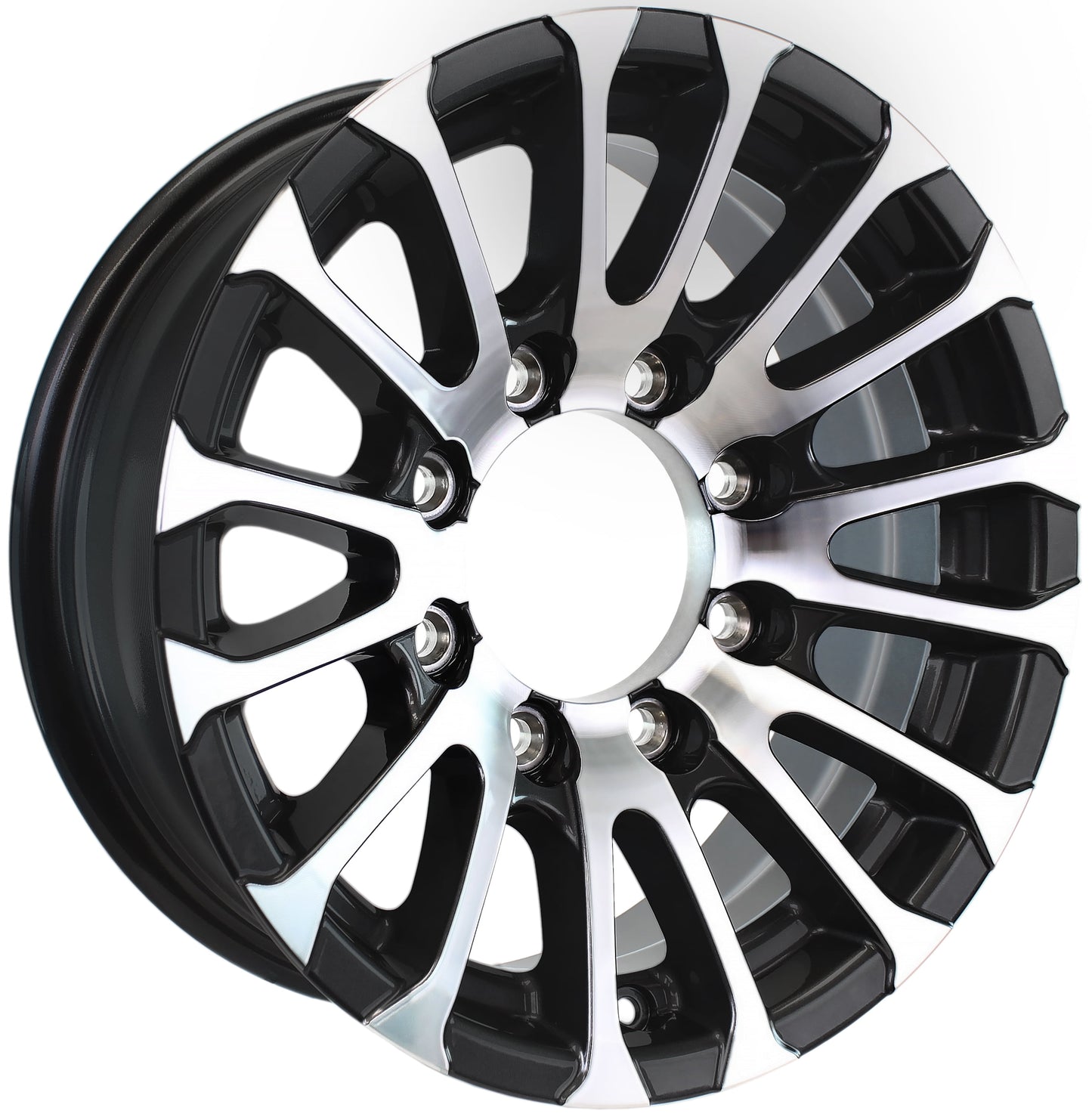 eCustomrim Aluminum Trailer Wheel 16X7 16 X 7 8 Lug 6.5 Center Avalanche Matte Black Rim