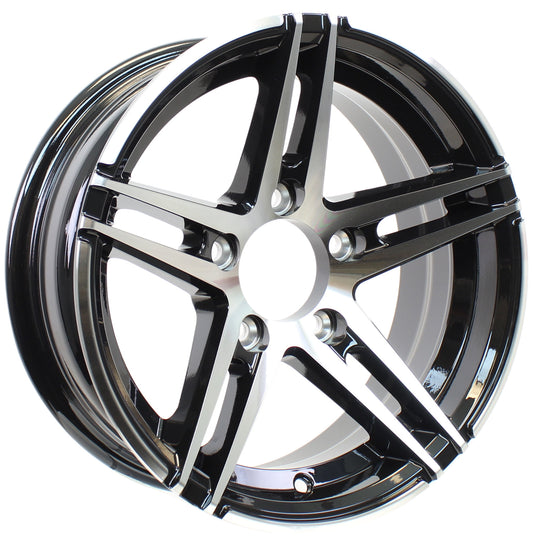 eCustomrim Black Aluminum Spoke Sidewinder Trailer Rim 15 in. x 5 in 15X5 Satin on Black