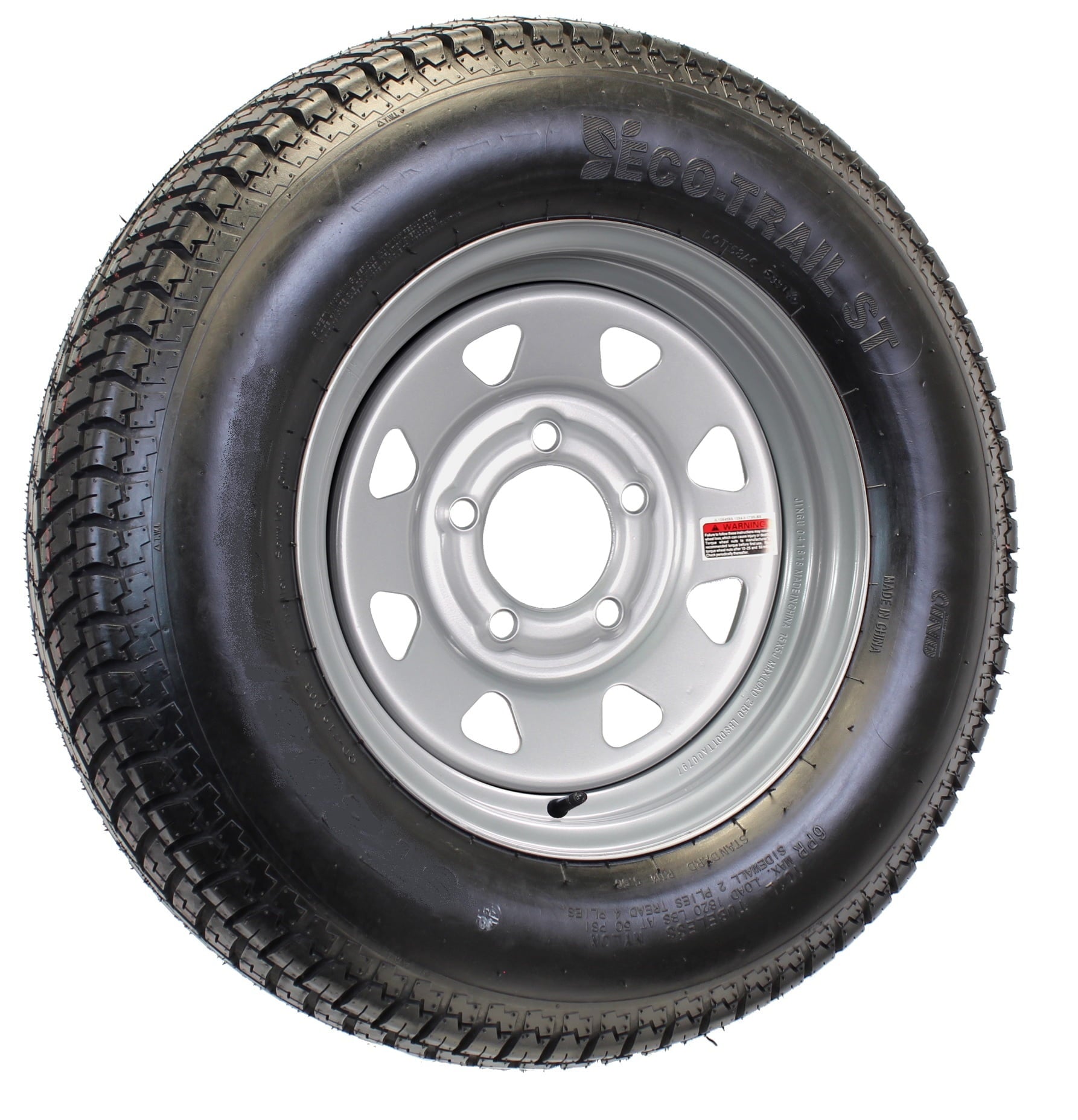 eCustomrim Mounted Trailer Tire Rim ST175/80D13 175/80 D Load C 5-4.5 Silver Spoke Wheel