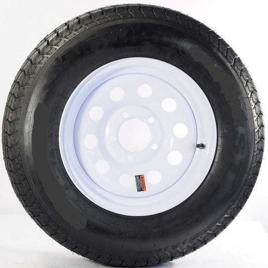 eCustomrim Radial Trailer Tire Rim ST175/80R13 175/80R13 Load C 5-4.5 Modular Wheel White