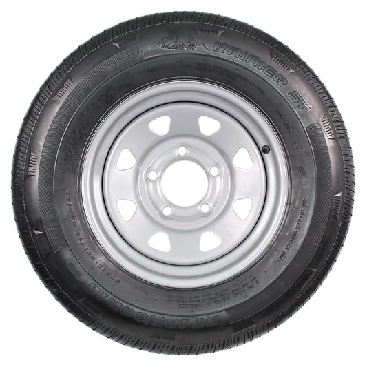 eCustomrim Radial Trailer Tire Rim ST185/80R13 Load C 1480 Lb. 13x4.5 5-4.5 Silver Wheel