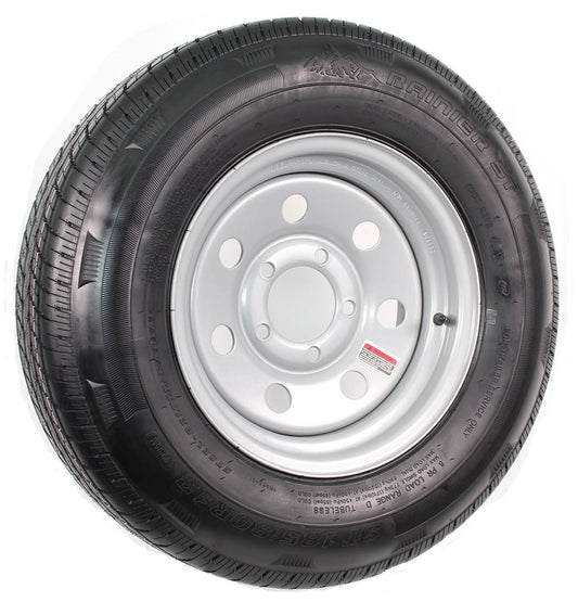 eCustomrim Radial Trailer Tire and Rim ST185/80R13 5Lug on 4.5 Load C Silver Modular Wheel