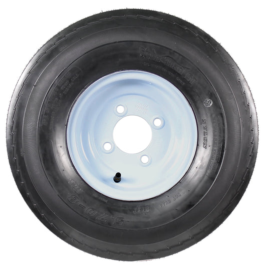 eCustomrim Trailer Tire On Rim 570-8 5.70-8 Load Range C 4 Lug Conventional White Wheel