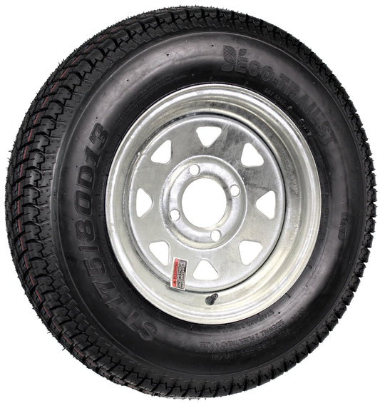 eCustomrim Trailer Tire On Rim ST175/80D13 175/80 D 13 Load C 4 Lug Galvanized Spoke Wheel