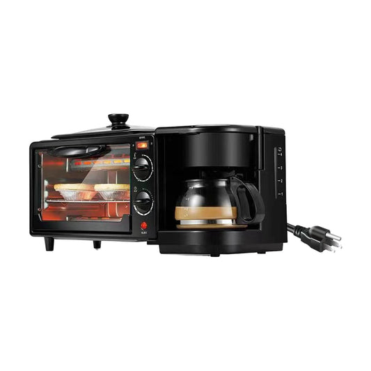 flameer 3 in 1 Breakfast Center Station Portable Toaster Oven for Bread Egg Sausages