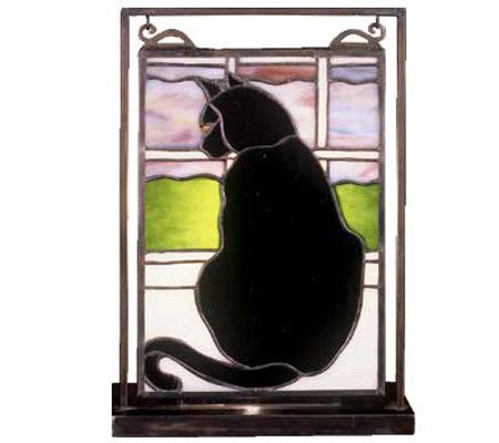 Tiffany Style Cat Mini Window Panel and Display