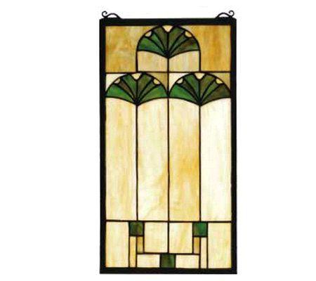 Tiffany Style Ginkgo Flower Window Panel