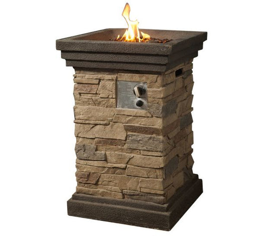 Teamson Home 20" Square Column Gas Fire Pit