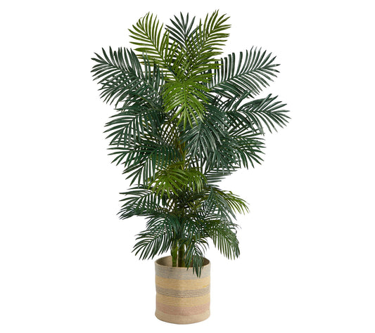6.5' GoldenCane Artificial Palm Tree Planter byNearly Natural