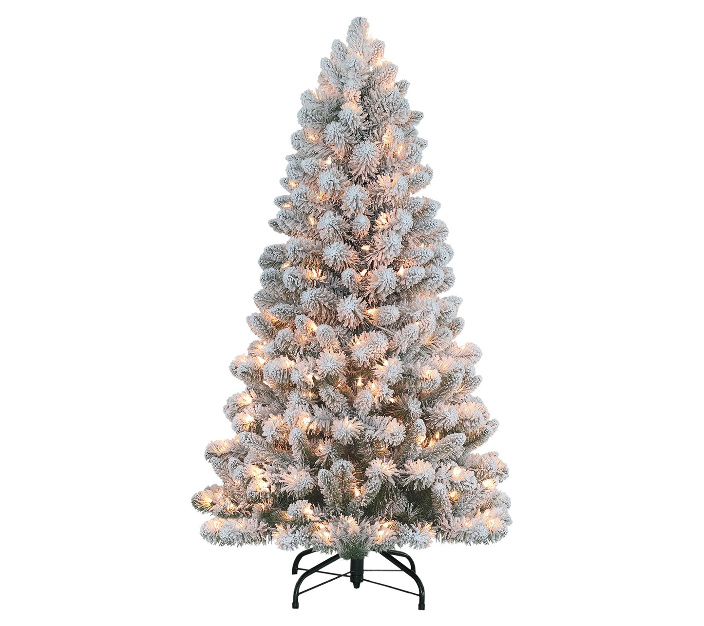 Puleo Pre-Lit 4.5' Flocked Virginia Pine Christ mas Tree