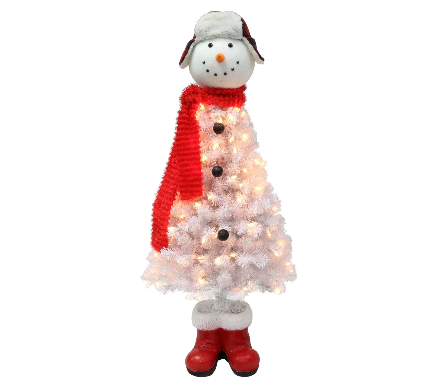 Puleo Pre-Lit 4' Snowman Christmas Tree with 100 Lights