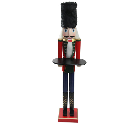Northlight 48.25" Red and Black Butler Nutcracker with Tray
