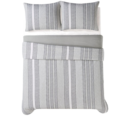 Truly Soft Kiel Stripe Full/Queen 3 PC FlannelComforter Set