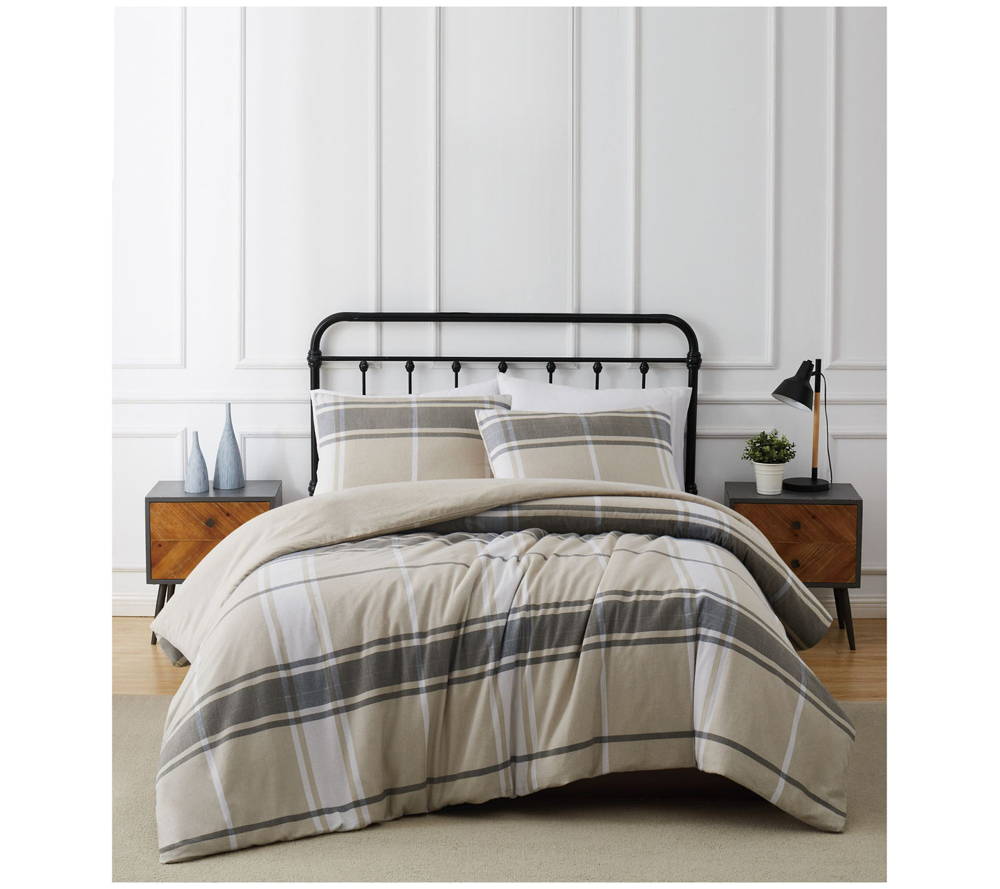 Truly Soft Preston Plaid King 3 Piece Flannel Comforter Set