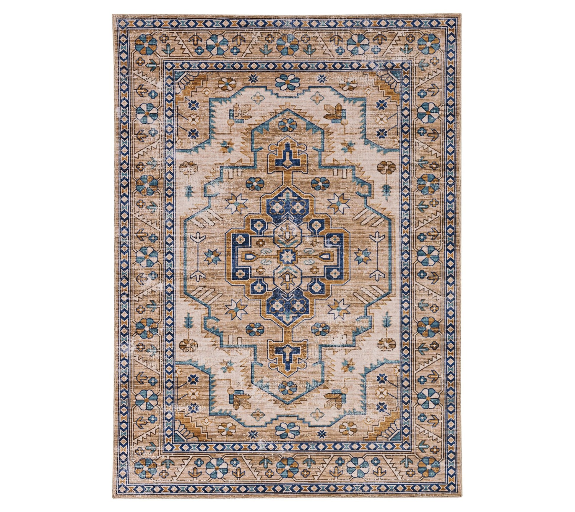 Linon Home Von Washable 5'x7' Indoor Non-Slip Decorative Rug