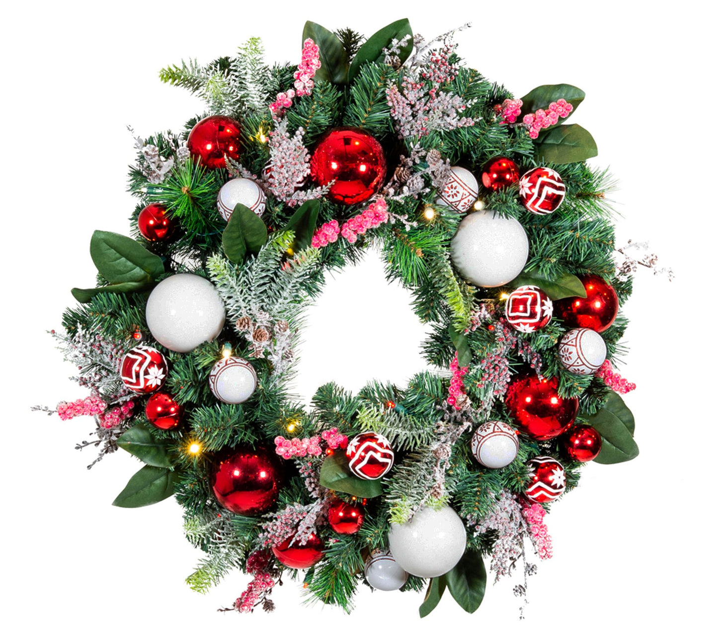 Village Lighting 30" Pre-Lit LED Wreath - Nordic