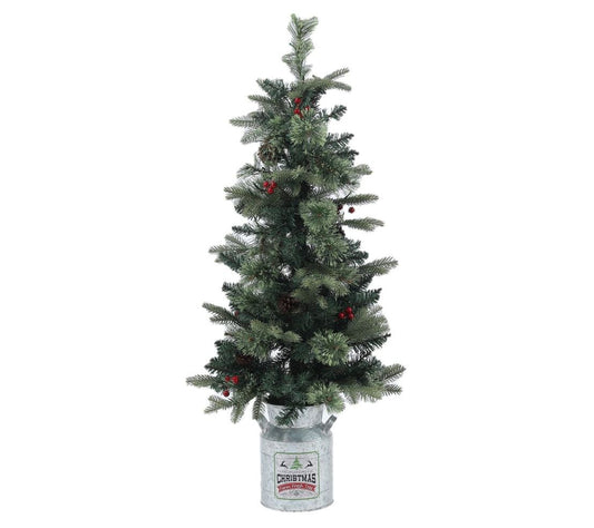 Luxen Home Pre-Lit 4ft Porch Artificial Christm as Tree