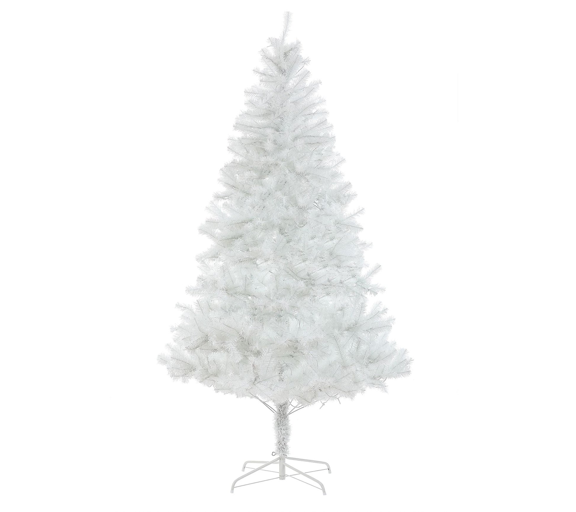 LuxenHome 7' Pre-Lit White Artificial ChristmasTree