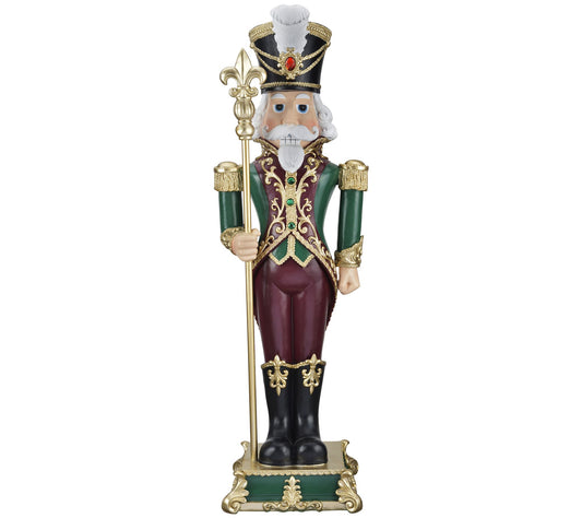 Haute Decor 35.4" Maroon and Green Christmas Nutcracker