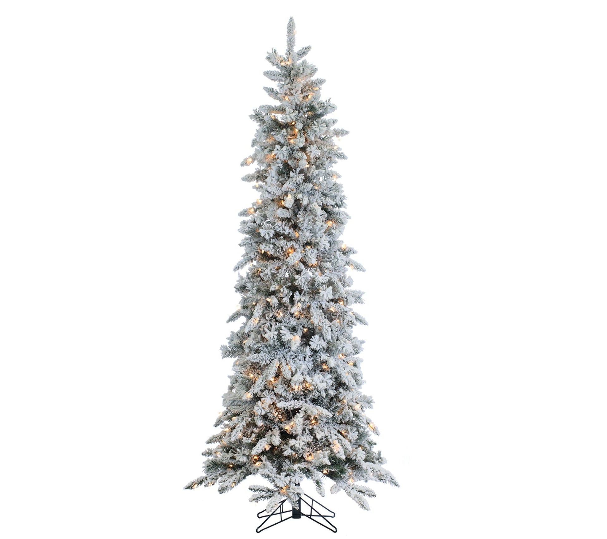 7.5' Flocked Narrow Pencil Pine with 450 lightsby Sterling Co