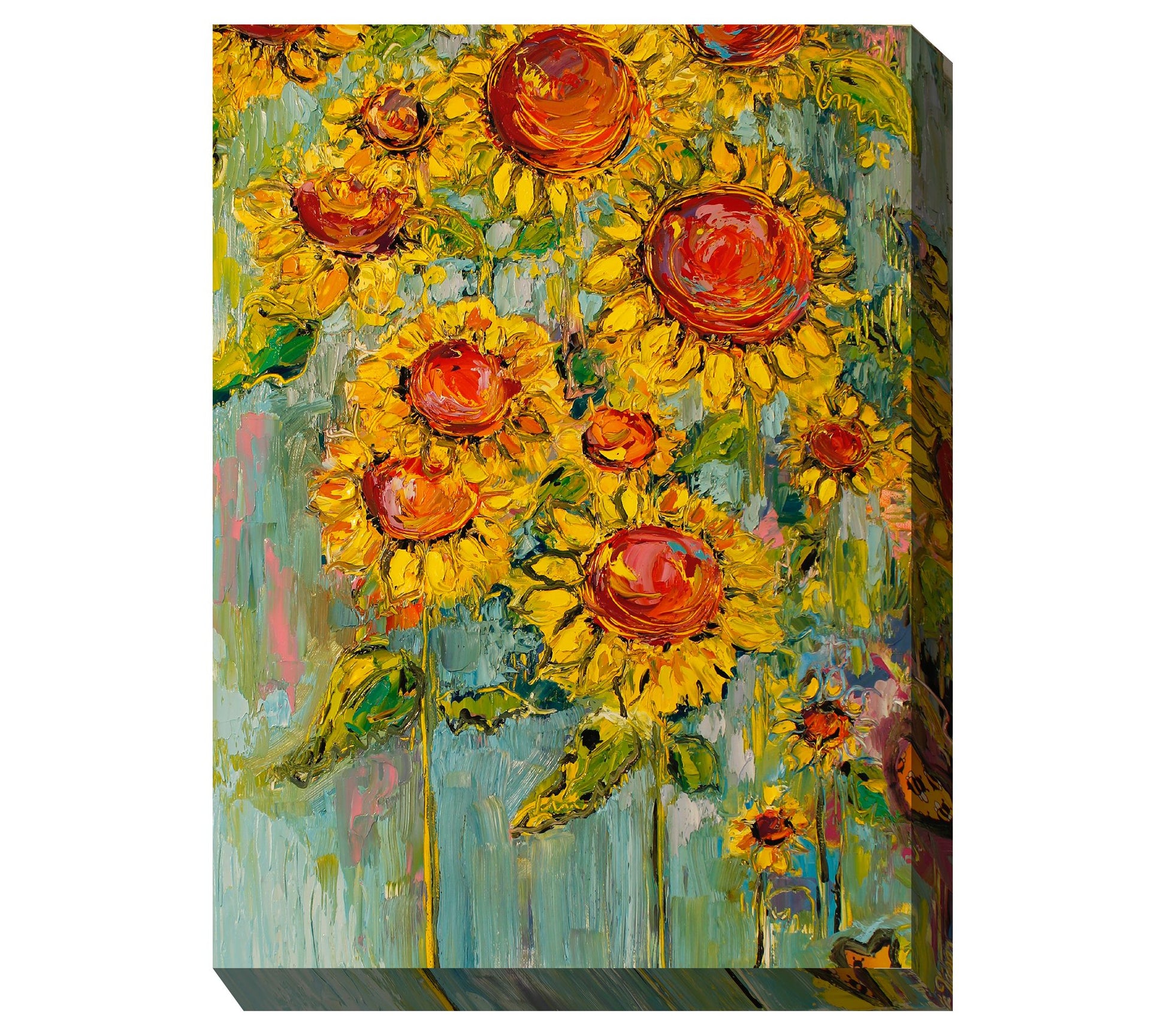 West of the Wind Outdoor Canvas Art Hearts andFlowers 30"x40"