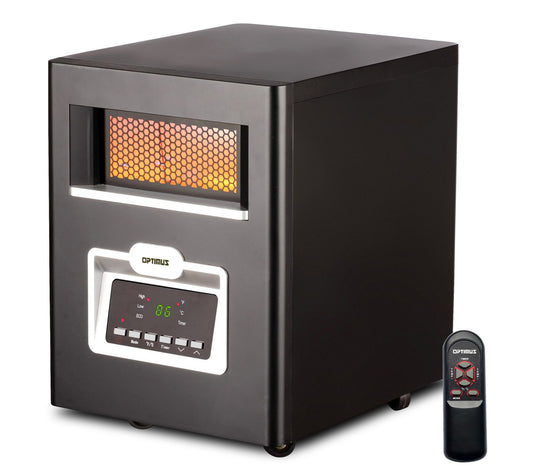 Optimus Infrared Quartz Heater with Remote and LED Display Blk