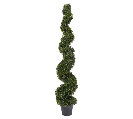 Nature Spring 5' Spiral Faux Boxwood Topiary