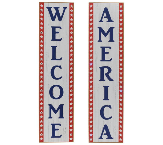 Gerson Co 47.2" Battery-Operated Americana Signs, Set of 2